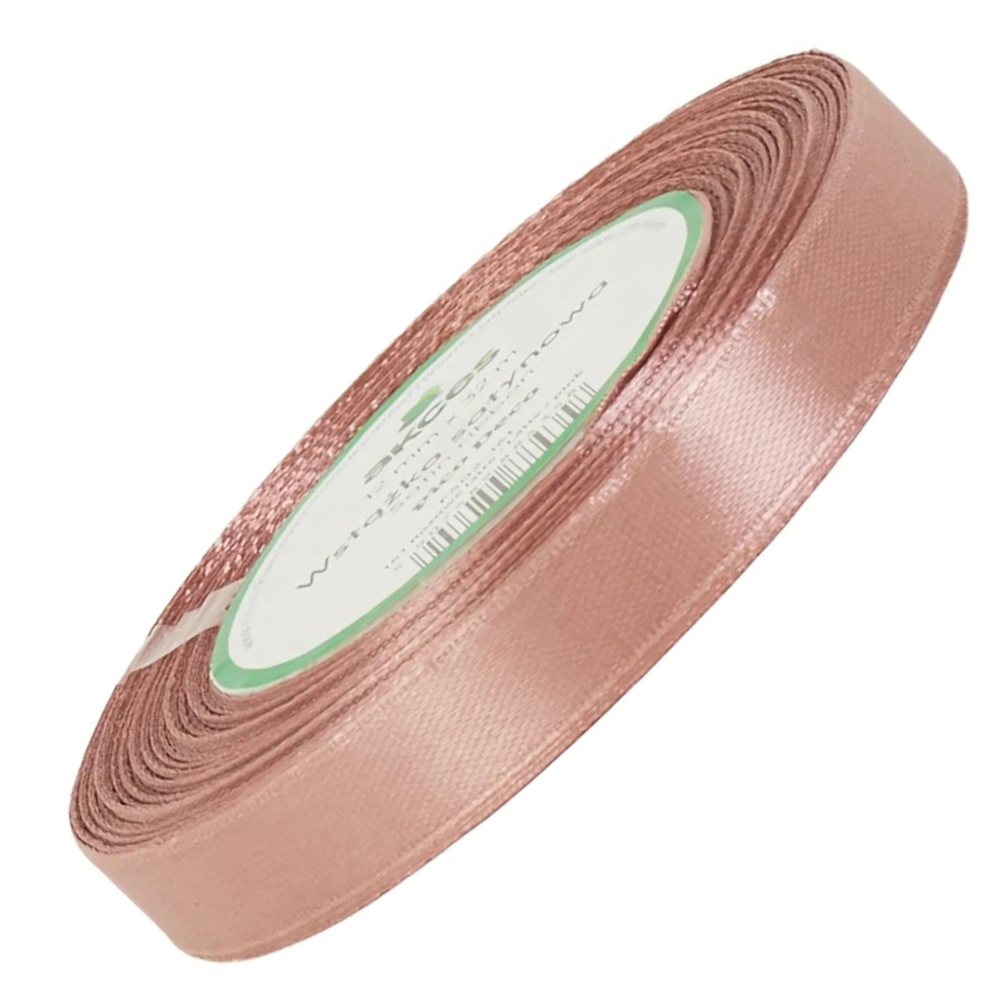 Wstążka satynowa Akces różowa latte 12 mm, 32 m kolor 161 #1