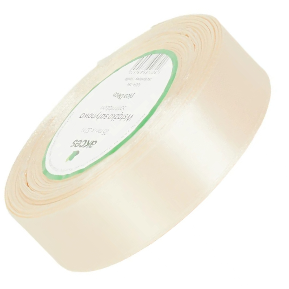 Wstążka satynowa Akces waniliowa 25 mm, 32 m kolor 154 #1