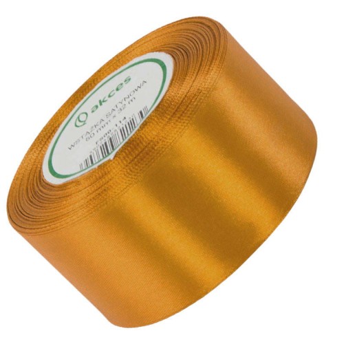 Wstążka satynowa ciemna żółta 50mm - 32mb #1