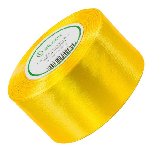Wstążka satynowa żółta słoneczna 50mm - 32mb #1