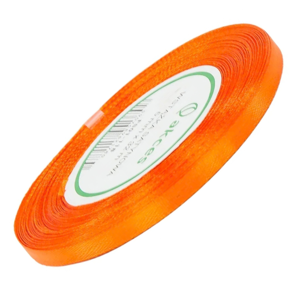 Wstążka satynowa Akces neonowa pomarańczowa 6 mm, 32 m kolor 118 #1