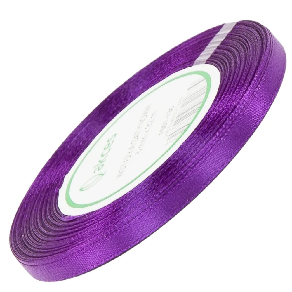 Wstążka satynowa Akces ciemna fioletowa 6 mm, 32 m kolor 135 #1