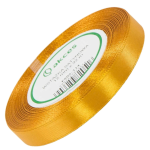 Wstążka satynowa Akces ciemna żółta 12 mm, 32 m kolor 114 #1