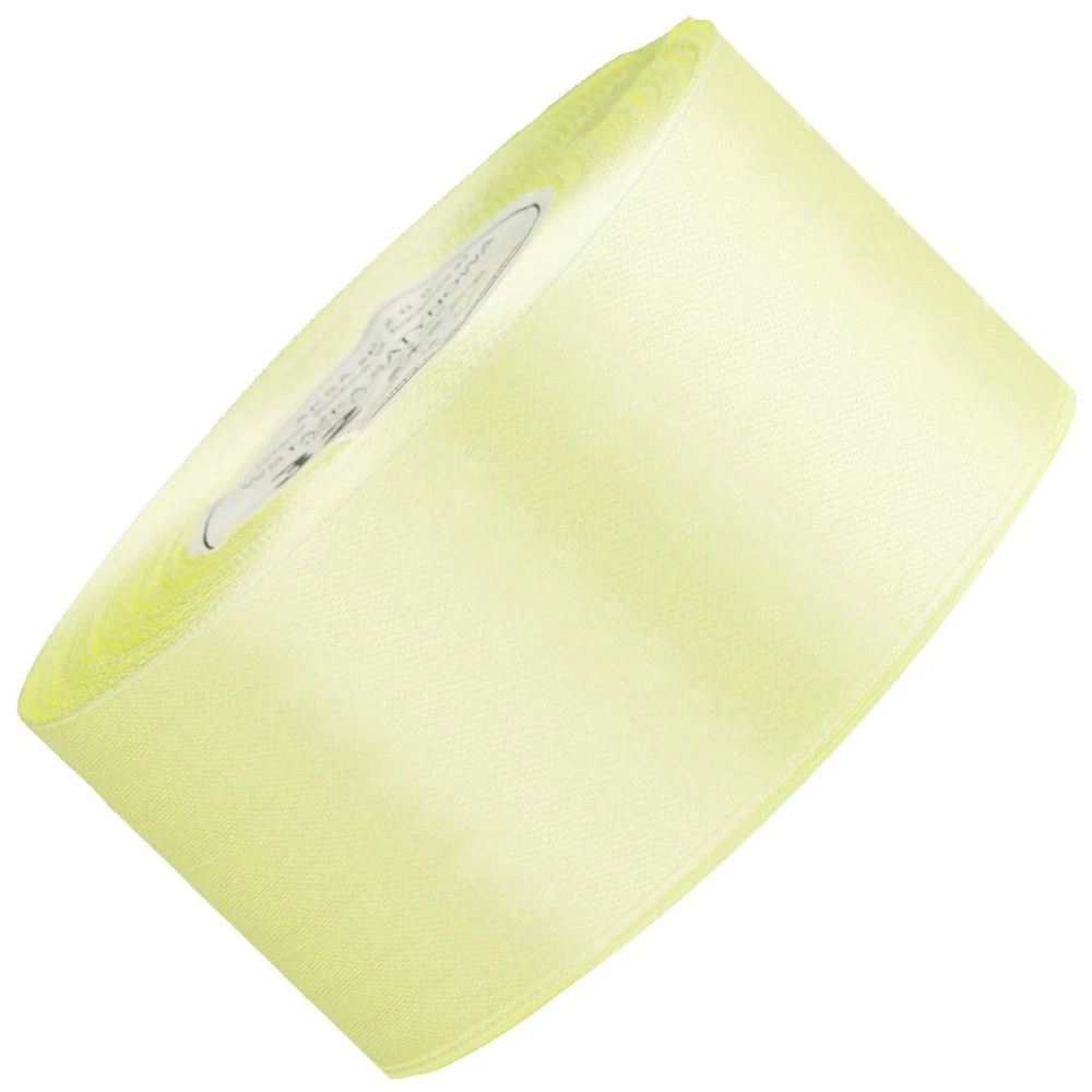 Wstążka satynowa jasna żółta 50mm - 32mb #1