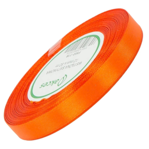 Wstążka satynowa Akces neonowa pomarańczowa 12 mm, 32 m kolor 118 #1