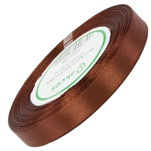 Wstążka satynowa Akces brązowa 12 mm, 32 m kolor 138 #1