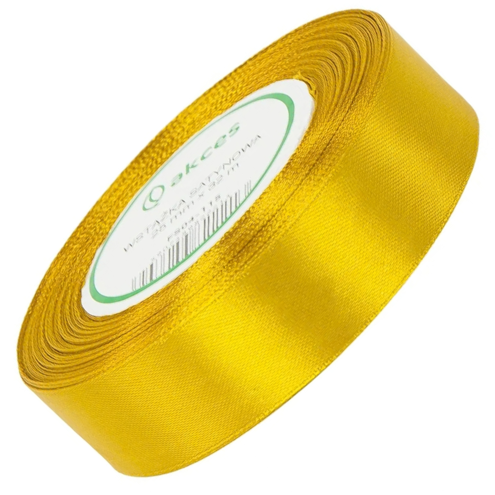 Wstążka satynowa Akces złota 25 mm, 32 m kolor 115 #1