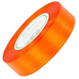 Wstążka satynowa Akces neonowa pomarańczowa 25 mm, 32 m kolor 118 #1