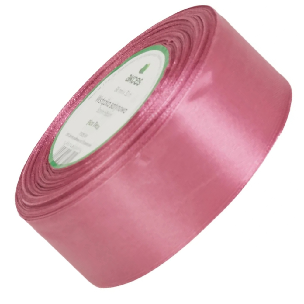 Wstążka satynowa Akces pudrowy różowy ciemny 38 mm, 32 m kolor 159 #1