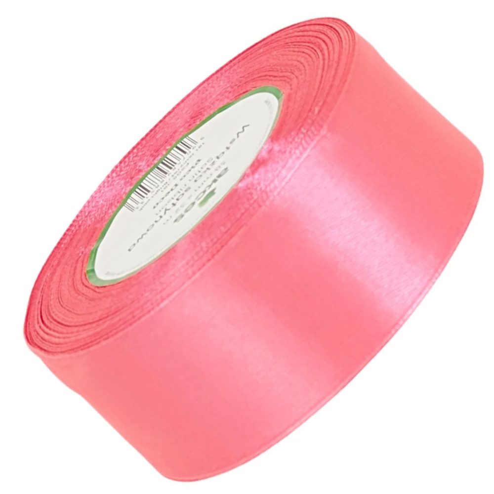 Wstążka satynowa Akces neonowy różowy 25 mm, 32 m kolor 181 #1