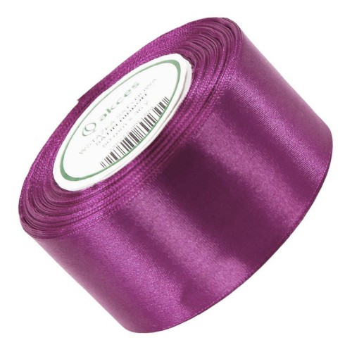 Wstążka satynowa ciemna wrzosowa 50mm - 32mb #1