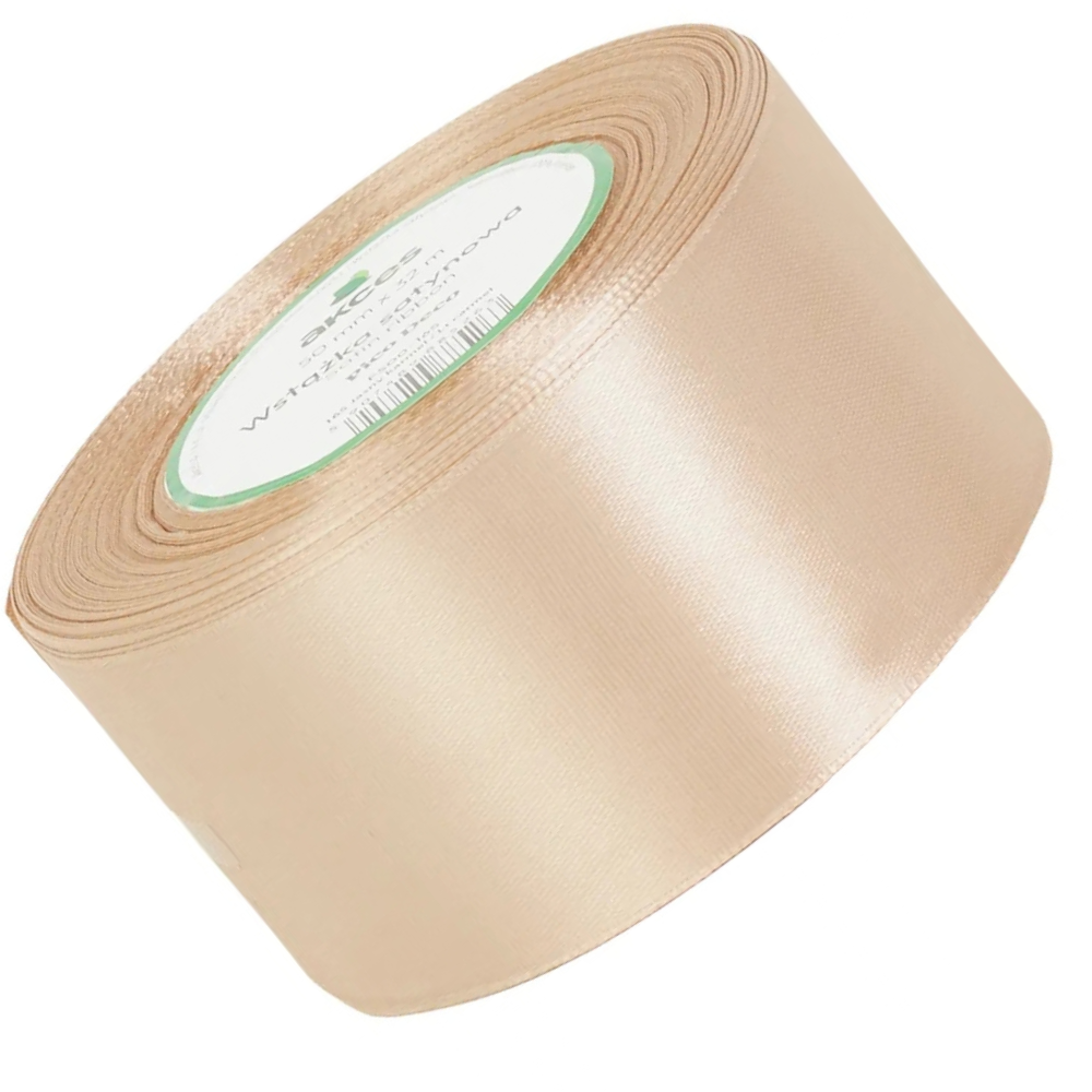 Wstążka satynowa Akces jasna karmelowa 50 mm, 32 m kolor 165 #1