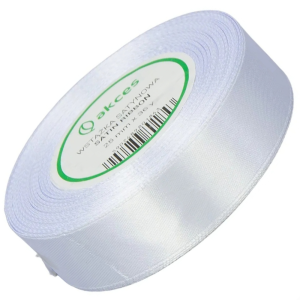 Wstążka satynowa Akces biała 25 mm, 32 m kolor 01 #1