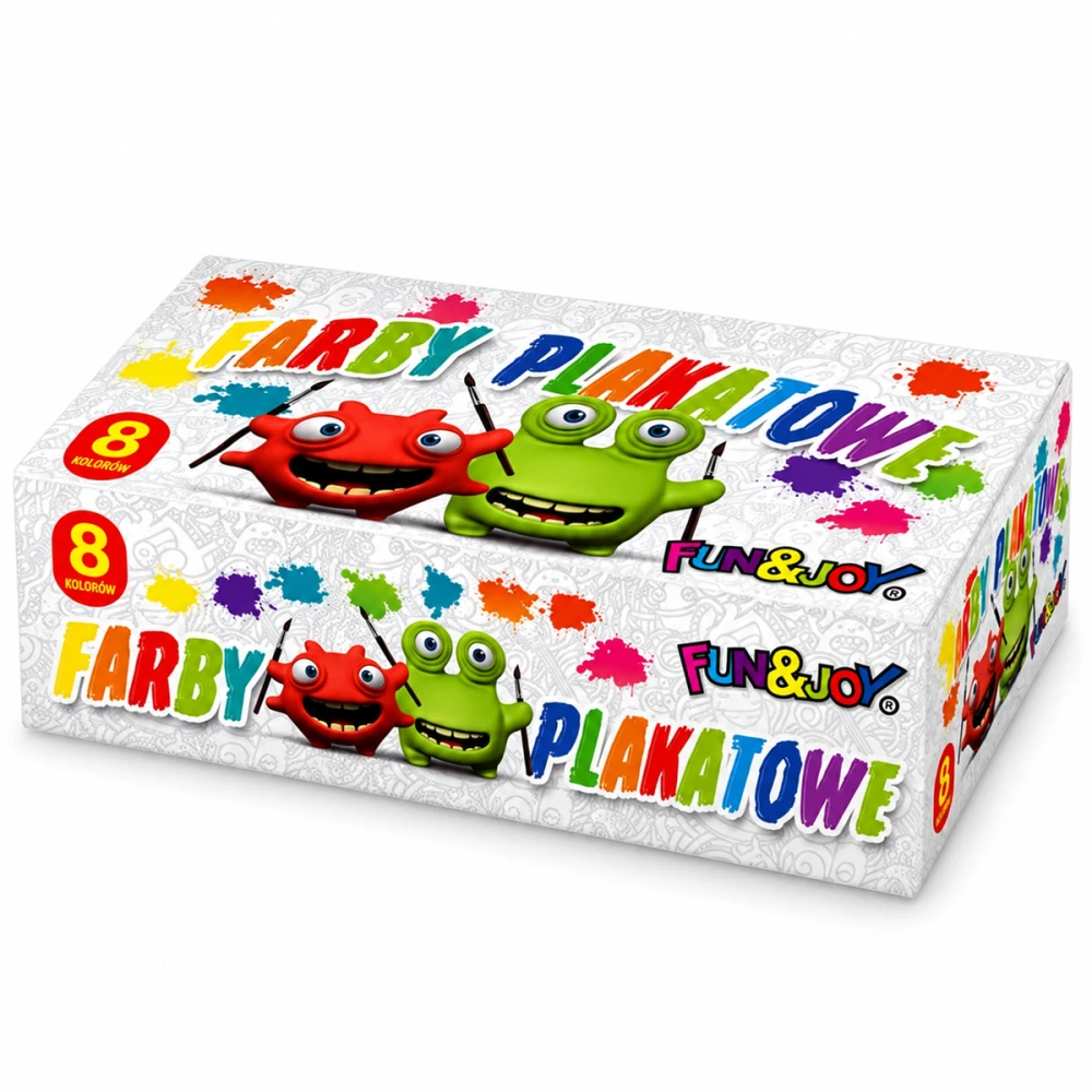 Farby plakatowe Fun&amp;Joy 8 kolorów x 20 ml #1