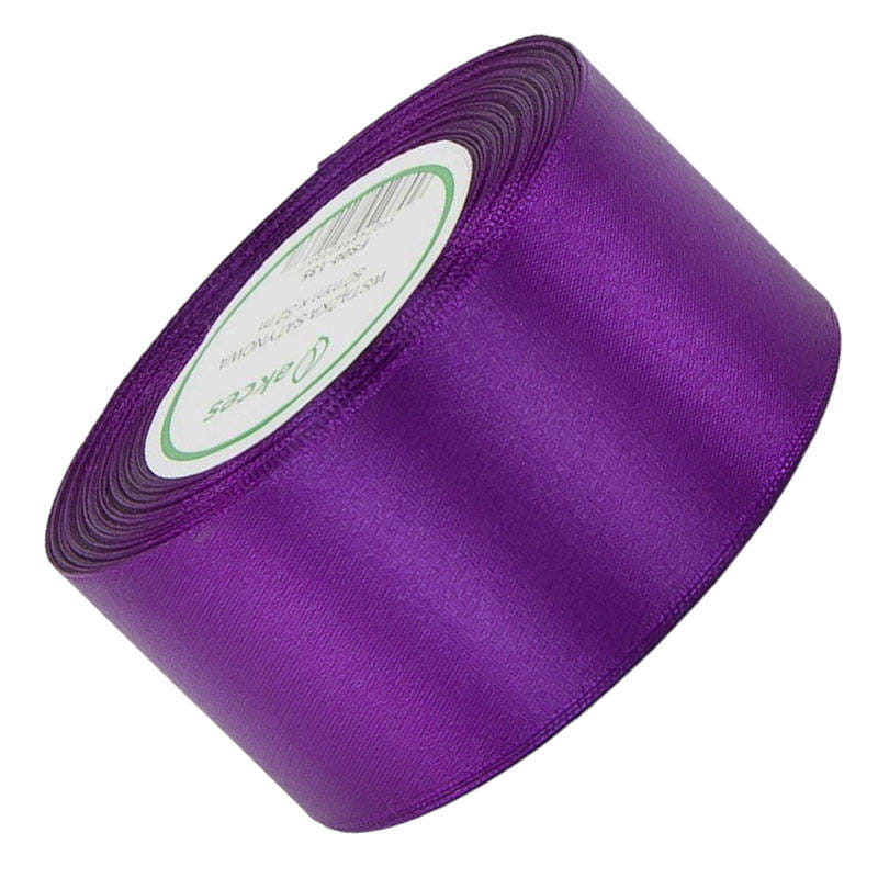 Wstążka satynowa Akces ciemna fioletowa 50 mm, 32 m kolor 135 #1
