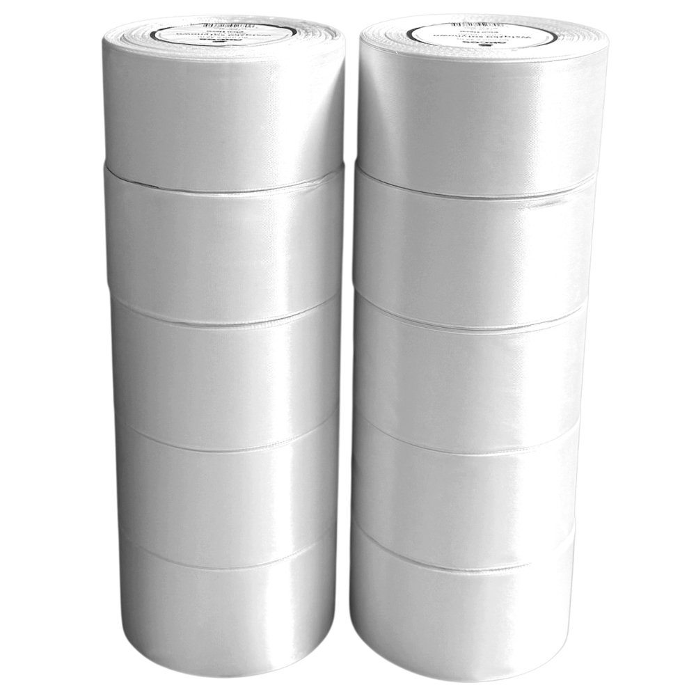 Wstążka satynowa biała 50mm - 32mb - 10szt #1