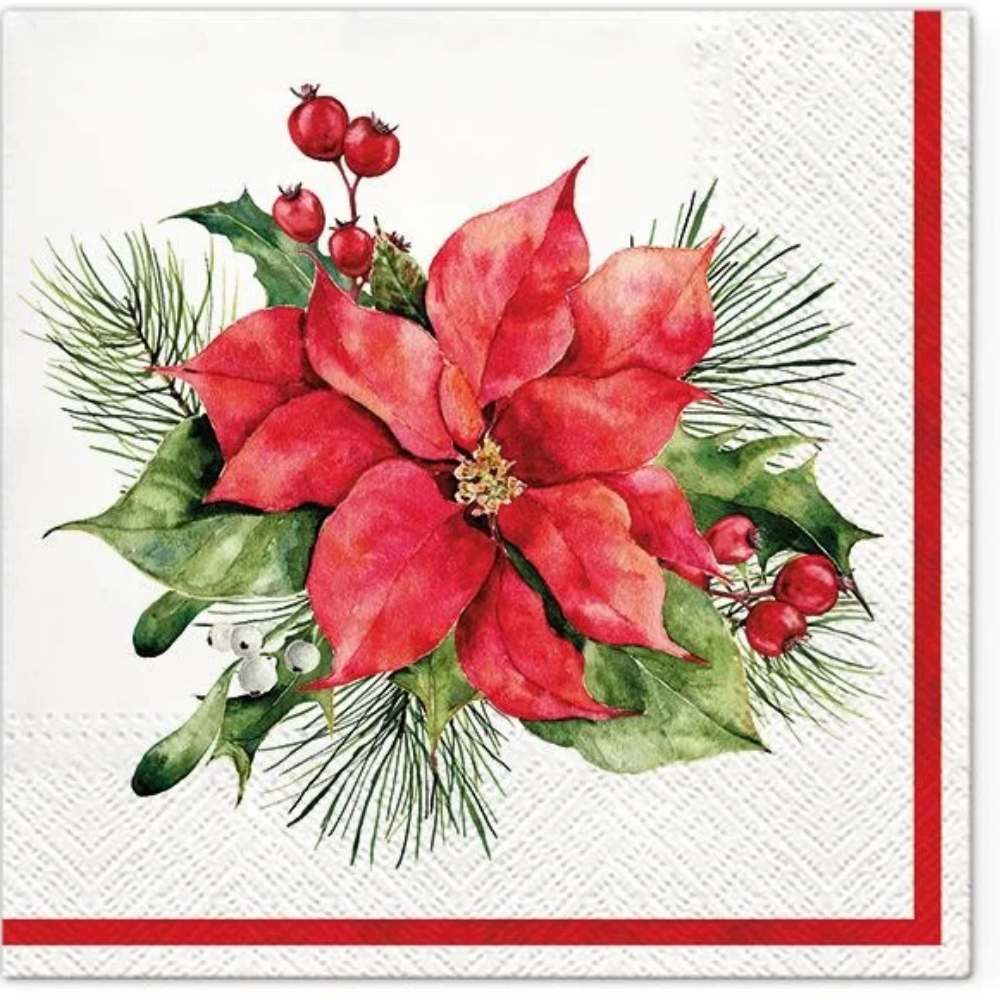 Serwetka do decoupage Paw 33 x 33 cm Gwiazda betlejemska #1