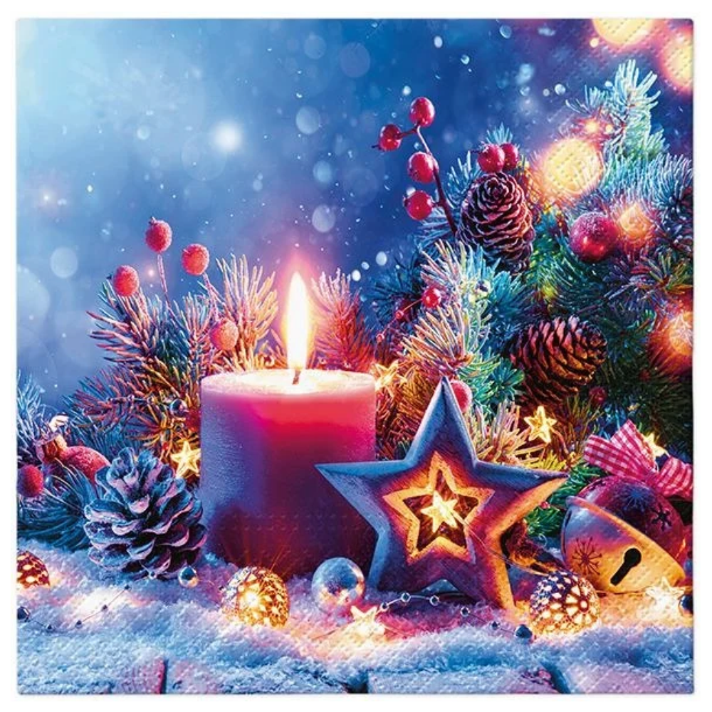 Serwetka do decoupage Paw 33 x 33 cm Candle glow #1