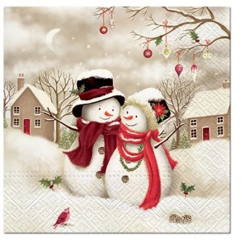 Serwetka do decoupage Paw 33 x 33 cm Snowman bałwanki #1