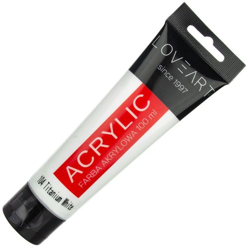 Farba akrylowa LOVEART 100ml - titanium white 104 - biel tytanowa #1