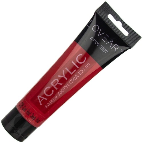 Farba akrylowa LOVEART 100ml - cad red deep hue 328 - głęboka czerwień #1