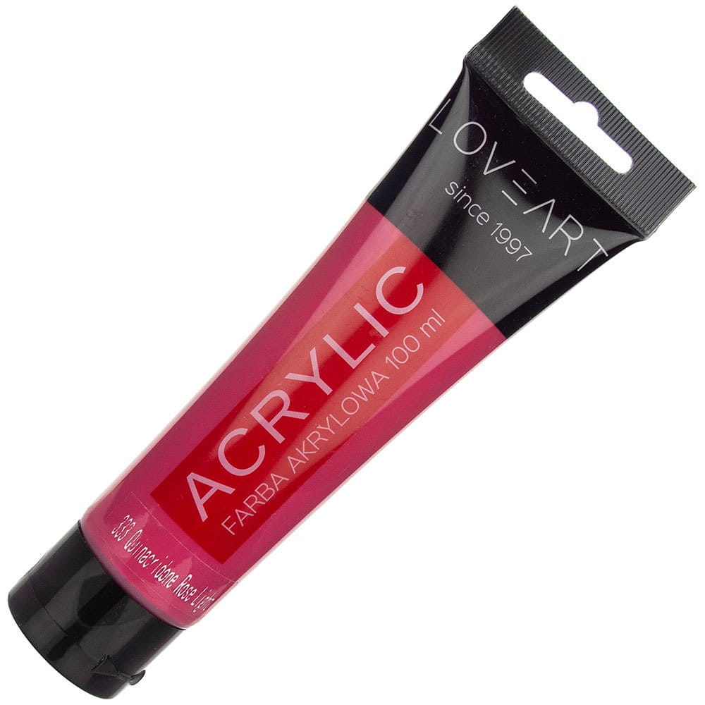 Farba akrylowa LOVEART 100ml - quina cridone rose light 333 - różowa #1