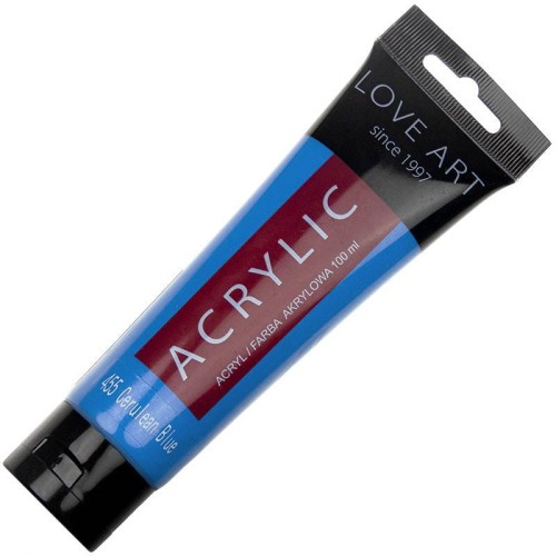 Farba akrylowa LOVEART 100ml - Cerulean blue 455 - bladobłękitna  #1
