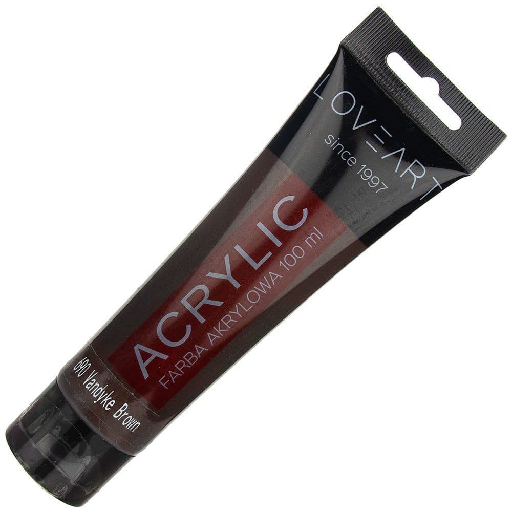 Farba akrylowa LOVEART 100ml - vandyke brown 690 - ciemnobrązowa #1