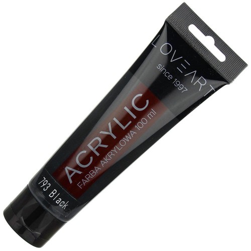 Farba akrylowa LOVEART 100ml - black 793 - czarna #1