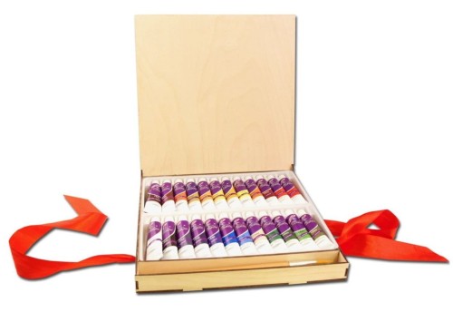 Zestaw malarski w drewnianej kasetce LOVEART Farby akrylowe 24x12 ml i 6 pędzli #2