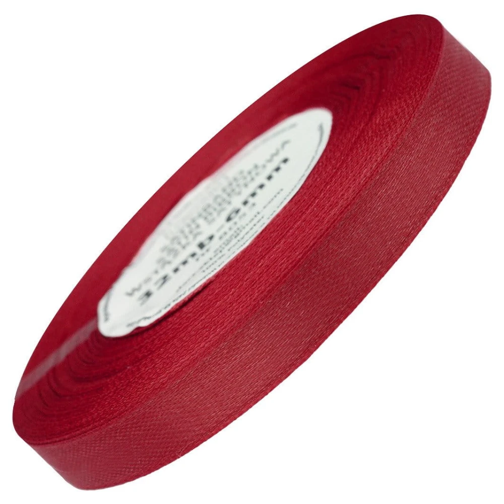 Wstążka satynowa ciemna czerwona 12mm - 32mb #1