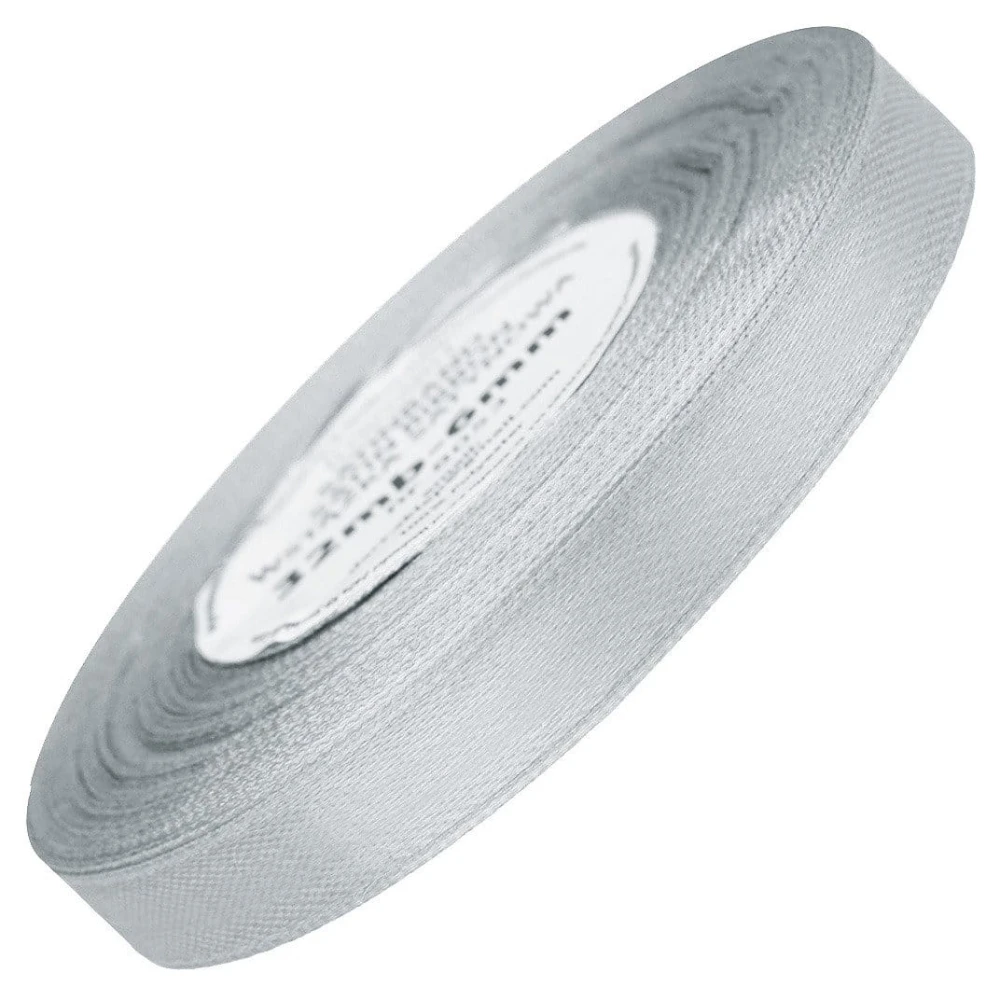 Wstążka satynowa srebrna 12mm - 32mb #1
