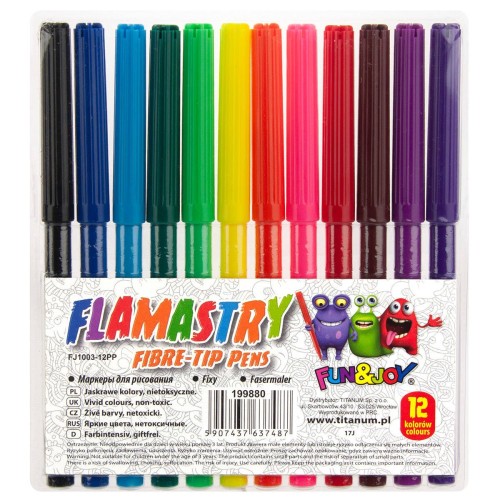Zestaw 12 flamastrów Fun&Joy Titanum #1