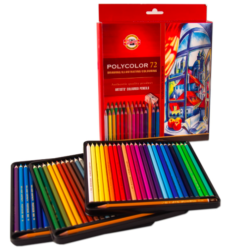 Komplet 72 kredek artystycznych Polycolor Koh-I-Noor + 3 ołówki #1