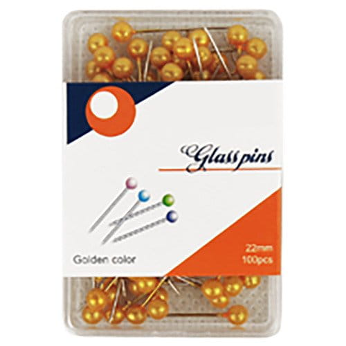 Szpilki dekoracyjne perełka 22mm - 100 sztuk pomarańcz #2