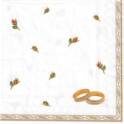 Serwetka 33x33cm - obrączki, róże - 2 szt. wzór 117 #1