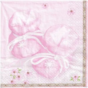 Serwetka 33x33cm - dziewczęce buciki, kwiatuszki - 2 szt. wzór 054 #1