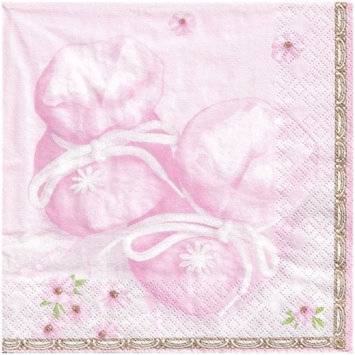 Serwetka 33x33cm - dziewczęce buciki, kwiatuszki - 2 szt. wzór 054 #1