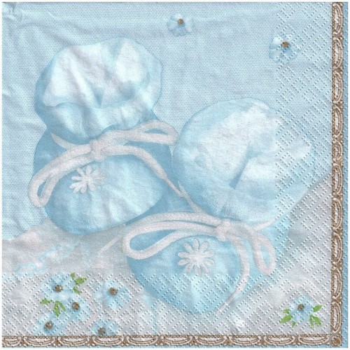 Serwetka 33x33cm - chłopięce buciki, kwiatuszki - 2 szt. wzór 053 #1