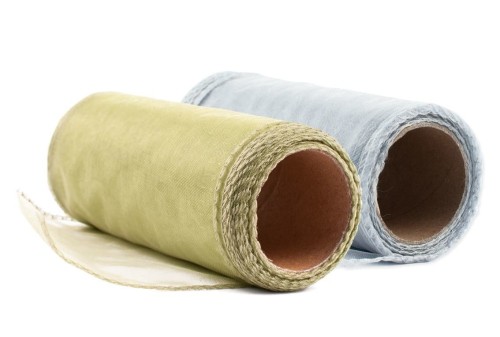 Organza gładka 12cm 9m - jasny żółty materiał na rolce #2