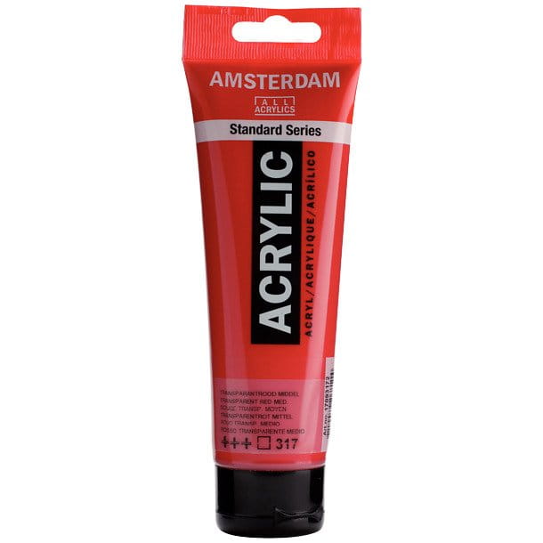 Farba akrylowa Talens Amsterdam 120ml - 317 transparent red medium #1