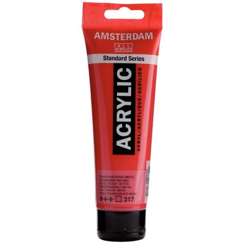 Farba akrylowa Talens Amsterdam 120ml - 317 transparent red medium #1