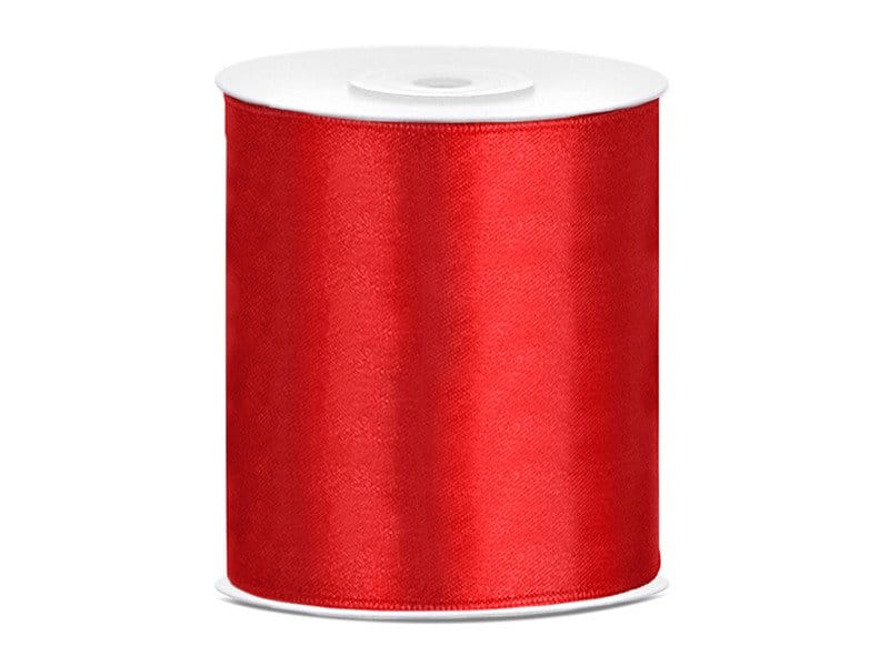 Wstążka satynowa szeroka 100mm 25m - 007 czerwony #1