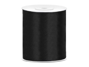 Wstążka satynowa szeroka 100mm 25m - 010 czarny #1