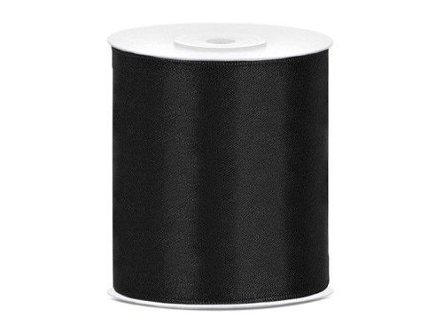 Wstążka satynowa szeroka 100mm 25m - 010 czarny #1