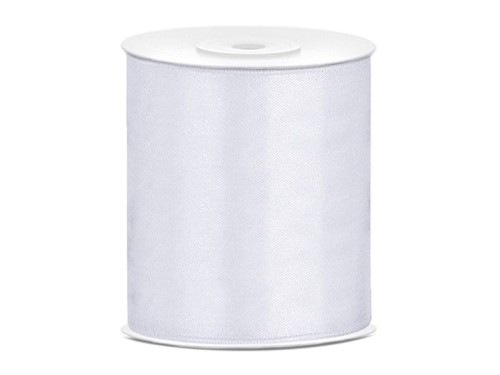 Wstążka satynowa szeroka 100mm 25m - 008 biały #1