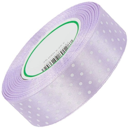 Wstążka satynowa w kropki 25 mm - ok. 23 m - 10 light pink #1