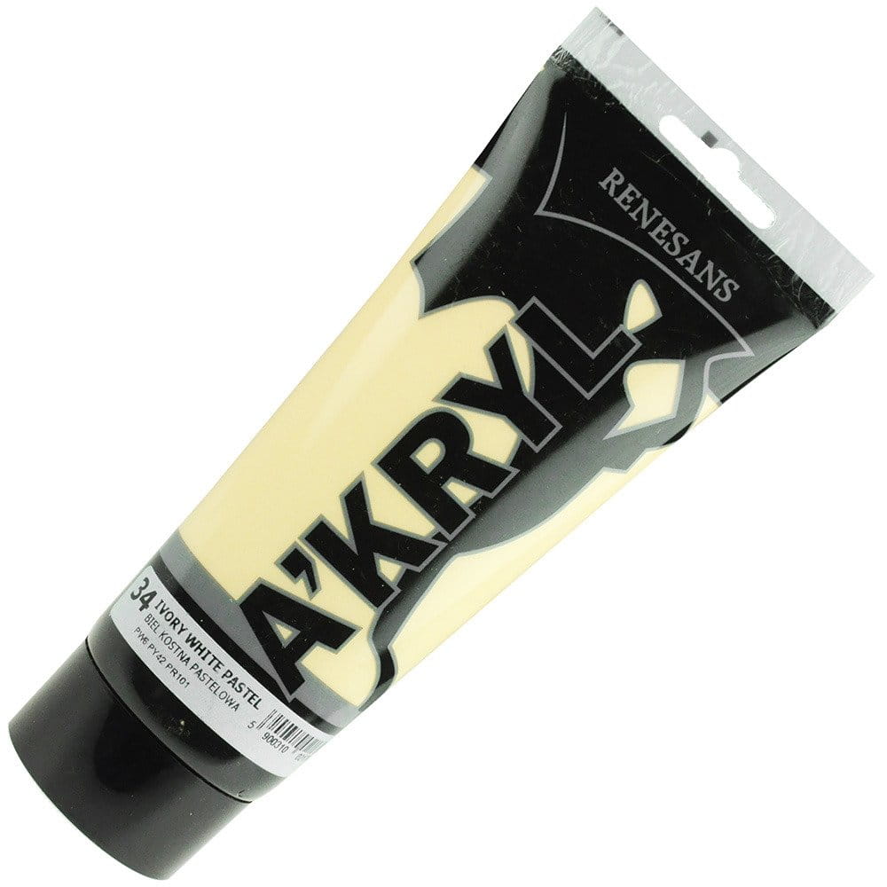 Farba akrylowa Renesans 200ml - 34 biel kostna pastelowa #1