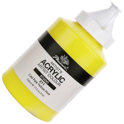Farba akrylowa Phoenix 500ml - 211 Cad pale yellow hue - żółta #1