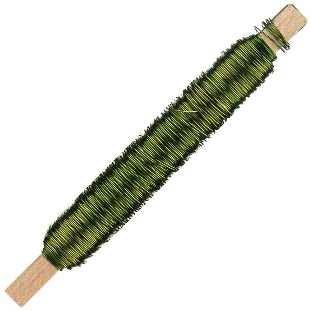 Drut florystyczny na patyku - Oliwka 0,5mm 100g #1